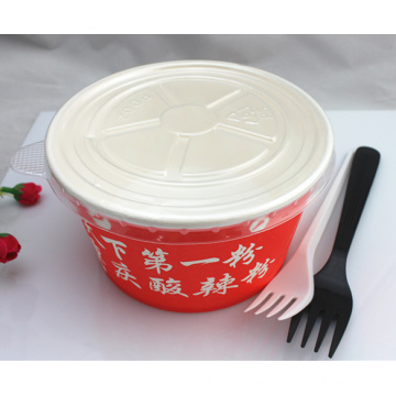 Disposable Paper Bowl with Plastic Cover